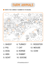 Scheda didattica sugli animali della fattoria in inglese per la Scuola Primaria 6