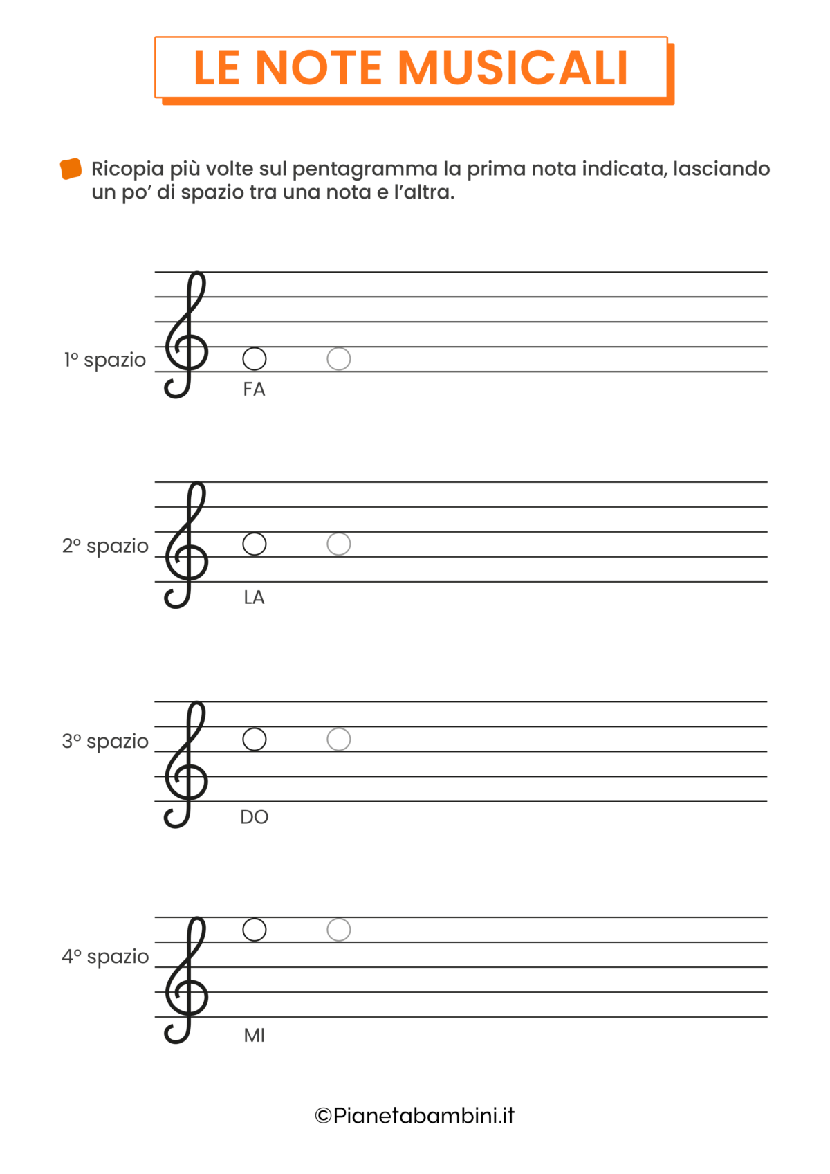 note musicali da stampare pdf