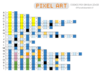 Codice Pixel Art Ape 20x30 da stampare