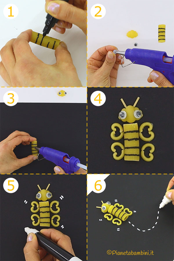 Passaggi per creare le api con la pasta cruda