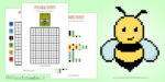Pixel Art sulle api per la scuola primaria da stampare