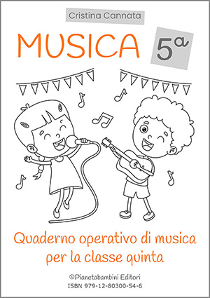 Copertina del quaderno operativo di musica classe quinta della Scuola Primaria