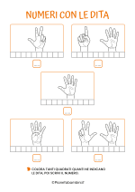 Schede didattiche sui numeri con le dita da stampare 1