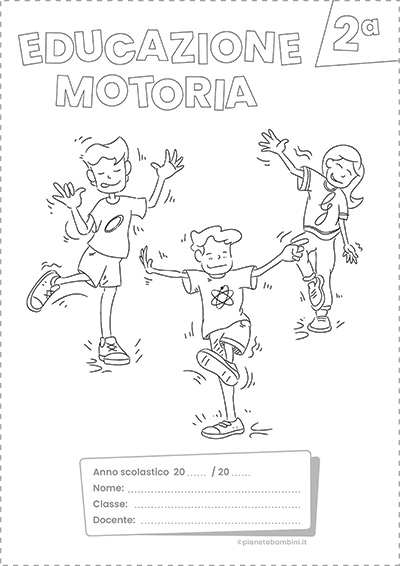 Copertina per il quaderno di Educazione Motoria classe seconda della Scuola Primaria