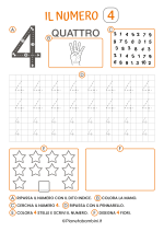 Scheda didattica sul numero quattro