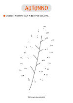 Unisci i puntini autunno da stampare 07