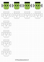 Cornicette a quadretti di Halloween con Frankenstein