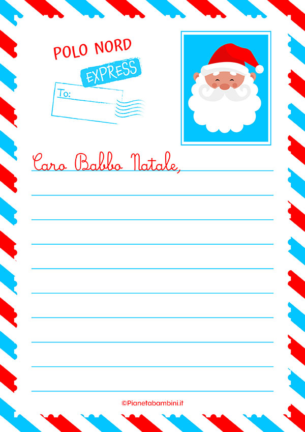 Modello di lettera a Babbo Natale n.30