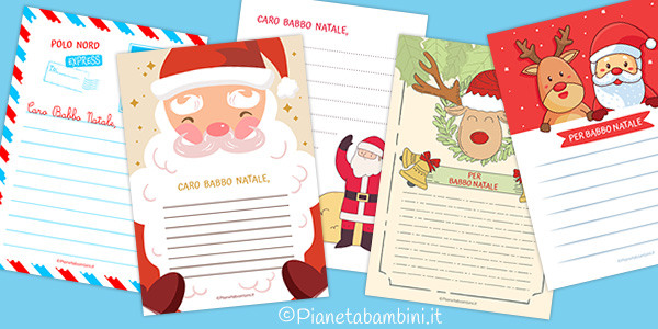 Modelli di lettere a Babbo Natale in PDF da stampare