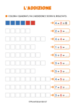 Scheda didattica sulle addizioni con i disegni 5/6