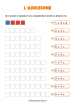 Scheda didattica sulle addizioni con i disegni 6/6