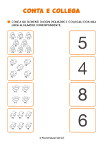 Schede didattiche conta e collega da stampare 08