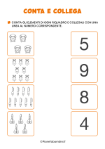 Schede didattiche conta e collega da stampare 09