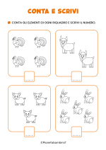 Schede didattiche conta e scrivi da stampare 02