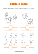 Schede didattiche conta e scrivi da stampare 04