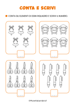 Schede didattiche conta e scrivi da stampare 07
