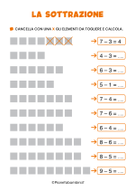 Scheda didattica sulle sottrazioni con i disegni 6/6