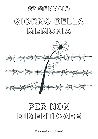 Disegno sul Giorno della Memoria da colorare 1