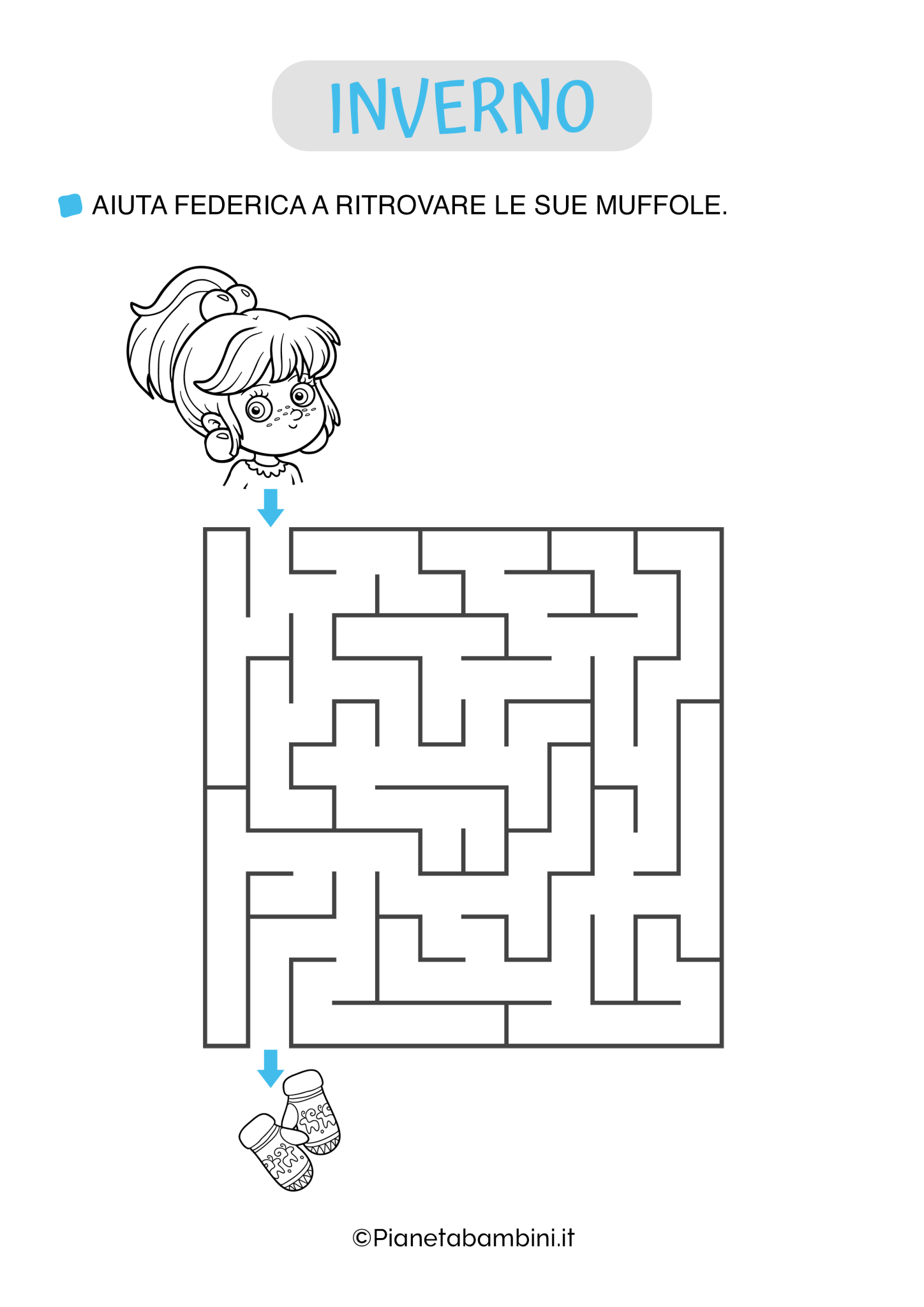 Labirinti sull'Inverno da Stampare per Bambini | PianetaBambini.it