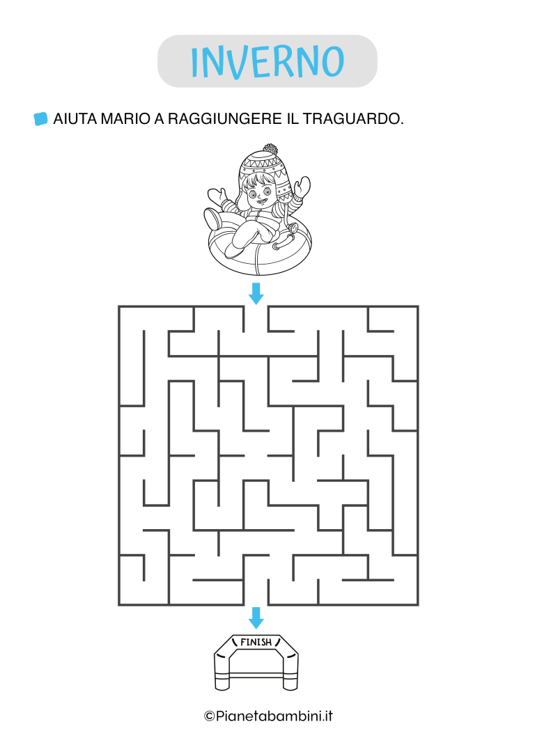 Labirinti sull'Inverno da Stampare per Bambini | PianetaBambini.it