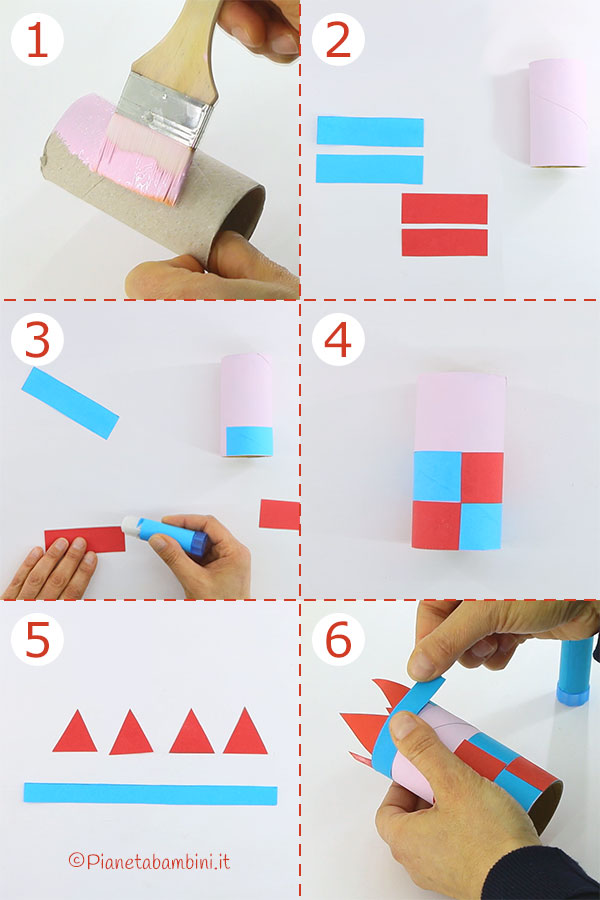 Passaggi per creare i pagliacci con rotoli di carta 1