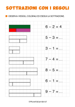Esercizi sottrazioni con i regoli 1
