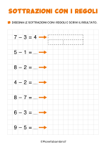 Esercizi sottrazioni con i regoli 3