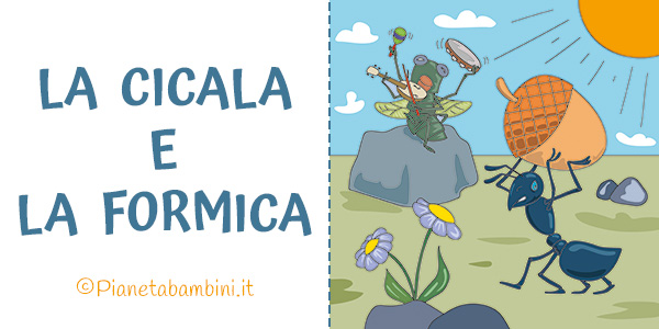 Favola "La cicala e la formica" con video e testo in PDF da stampare