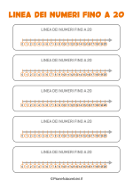 Linea dei numeri fino a 20 verticale da plastificare