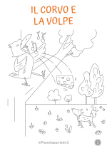 Il corvo e la volpe: disegno da colorare nr. 3