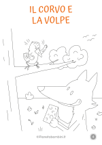 Il corvo e la volpe: disegno da colorare nr. 4