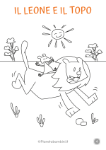 Disegno della favola "Il leone e il topo" da colorare nr. 4