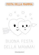 Scheda di pregrafismo con disegno di due cuori