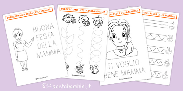 Schede di pregrafismo per la festa della mamma