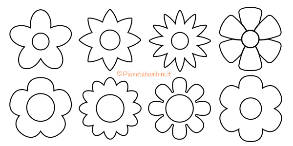 Sagome di fiori da stampare e ritagliare per lavoretti