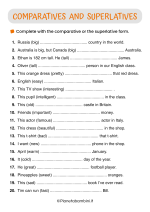 Esercizio sui comparativi e superlativi in inglese pag. 6