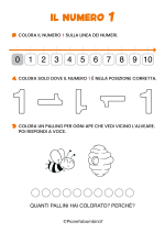 Schede didattiche numero Uno da stampare 2