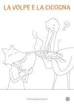 La Volpe e la Cicogna disegni da stampare e colorare 2