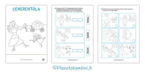 Sequenze da riordinare della fiaba di Cenerentola