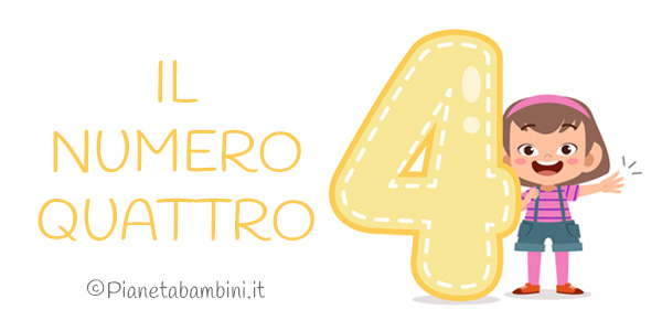 Schede didattiche sul numero 4 per la classe prima della Scuola Primaria