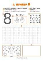 Schede didattiche sul numero otto da stampare 1
