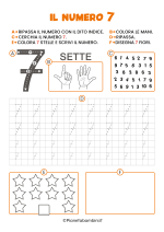 Schede didattiche sul numero sette da stampare 1