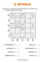 Esercizio sul reticolo geografico per la classe seconda nr. 1