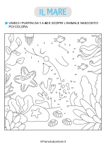 Unisci i puntini sul mare da stampare n. 09