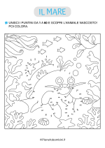 Unisci i puntini sul mare da stampare n. 13