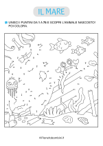 Unisci i puntini sul mare da stampare n. 14