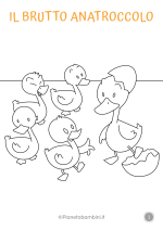 Brutto Anatroccolo disegni da stampare e colorare 1