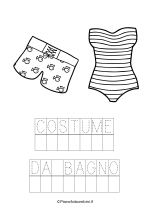 Costume da bagno da stampare e colorare