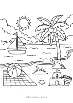 Disegni sull'estate da stampare e colorare 02