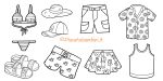 Disegni di indumenti estivi da colorare per bambini